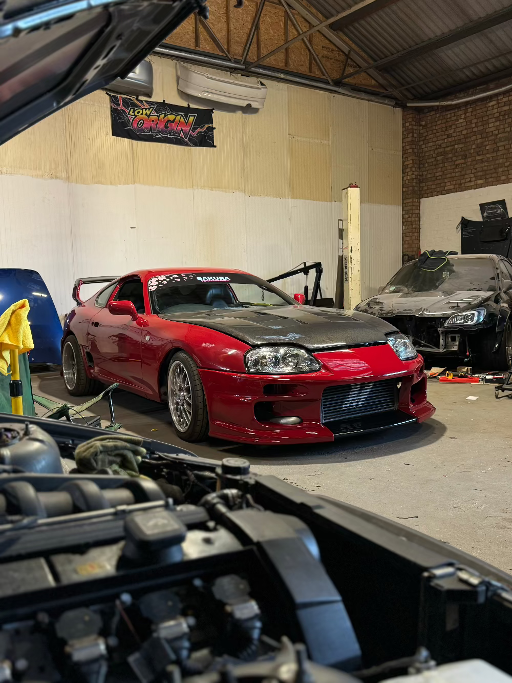 Supra with Sakura Performance sun strip jdm